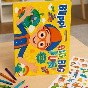 📚 Blippi  Big Fun! TravelColoring & Activity Book with Stickers Kids Learning